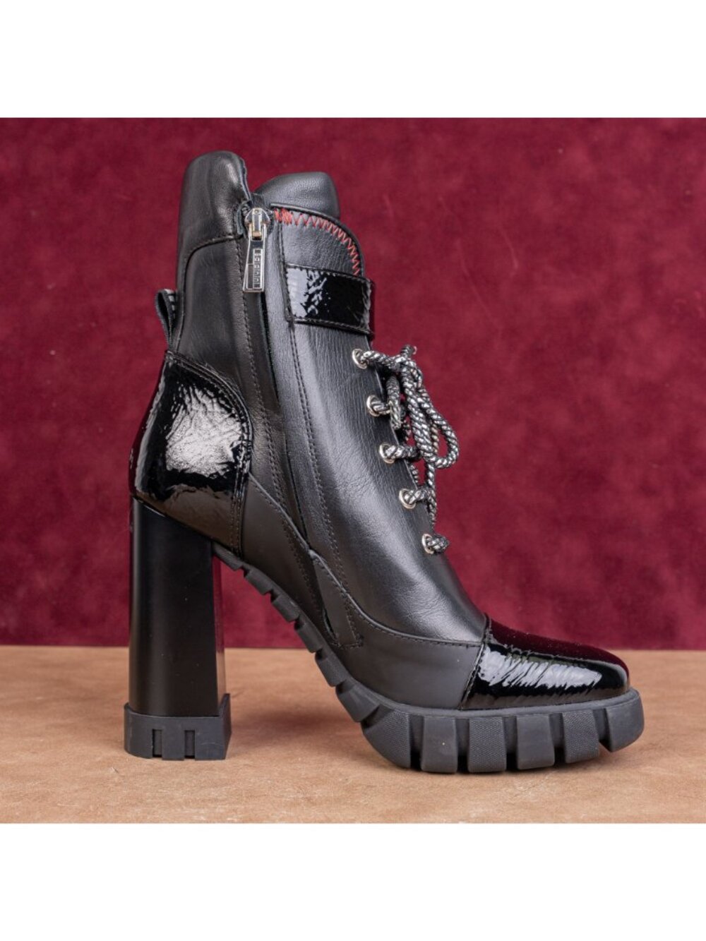 Baldinini Women Tron Black Leather Lace-up Zip Party Festival Boots 6.5US EUR37 - Picture 8 of 8